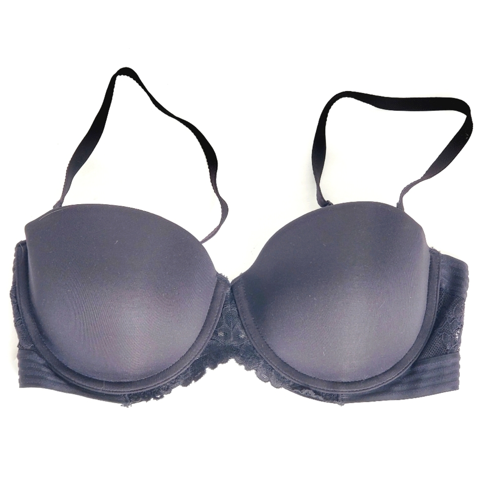 Maidenform Padded Push Up Bra Womens 34C Black Underwire RN 15763